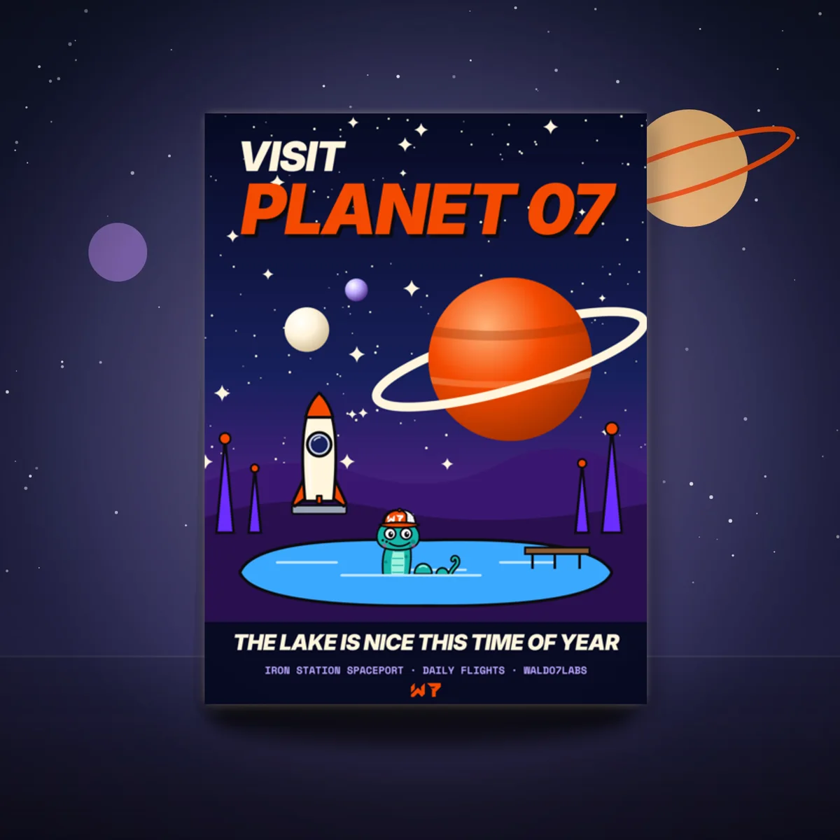Visit Planet 07 Poster poster in a styled photo