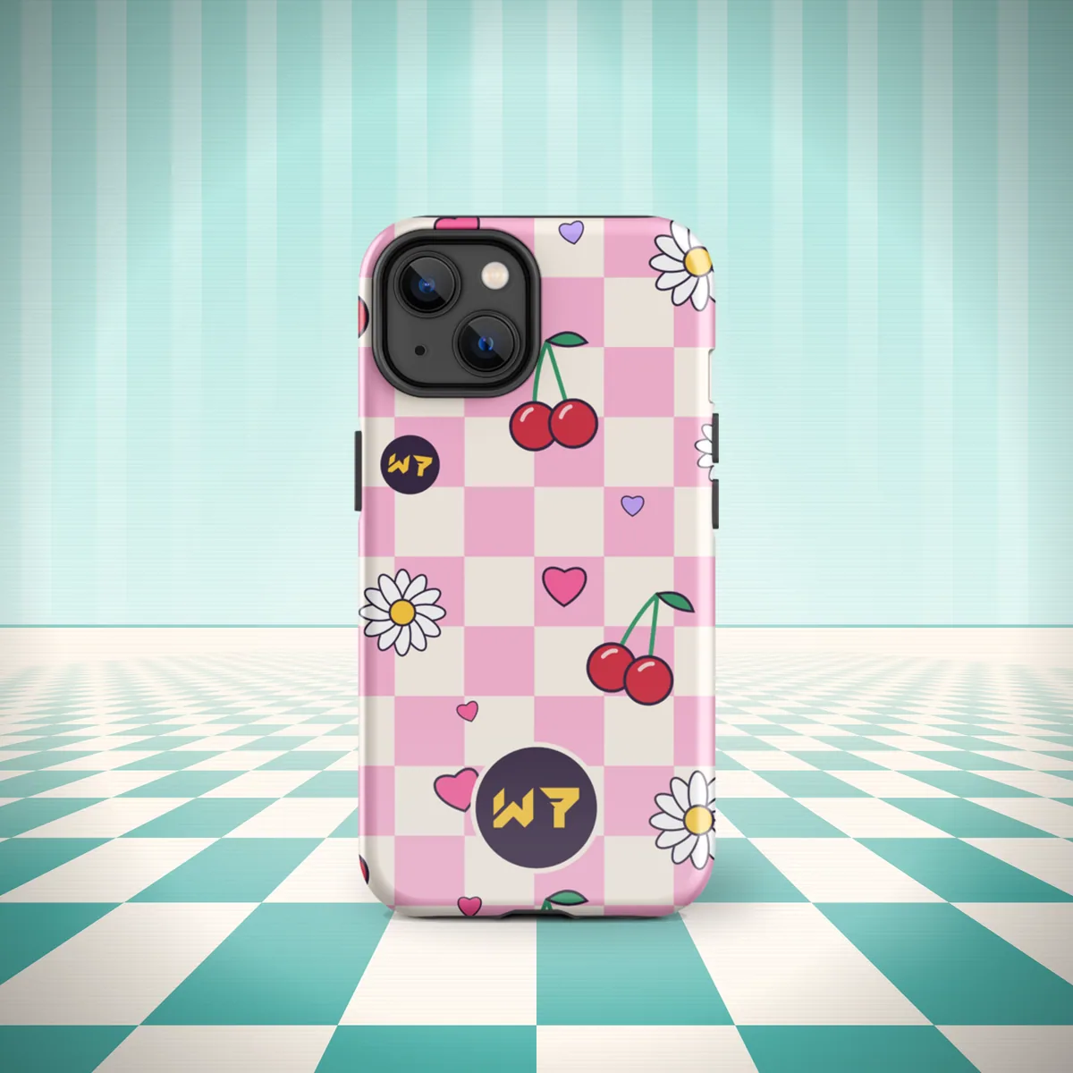 Cherry Pop Phone Case phone case in a styled photo