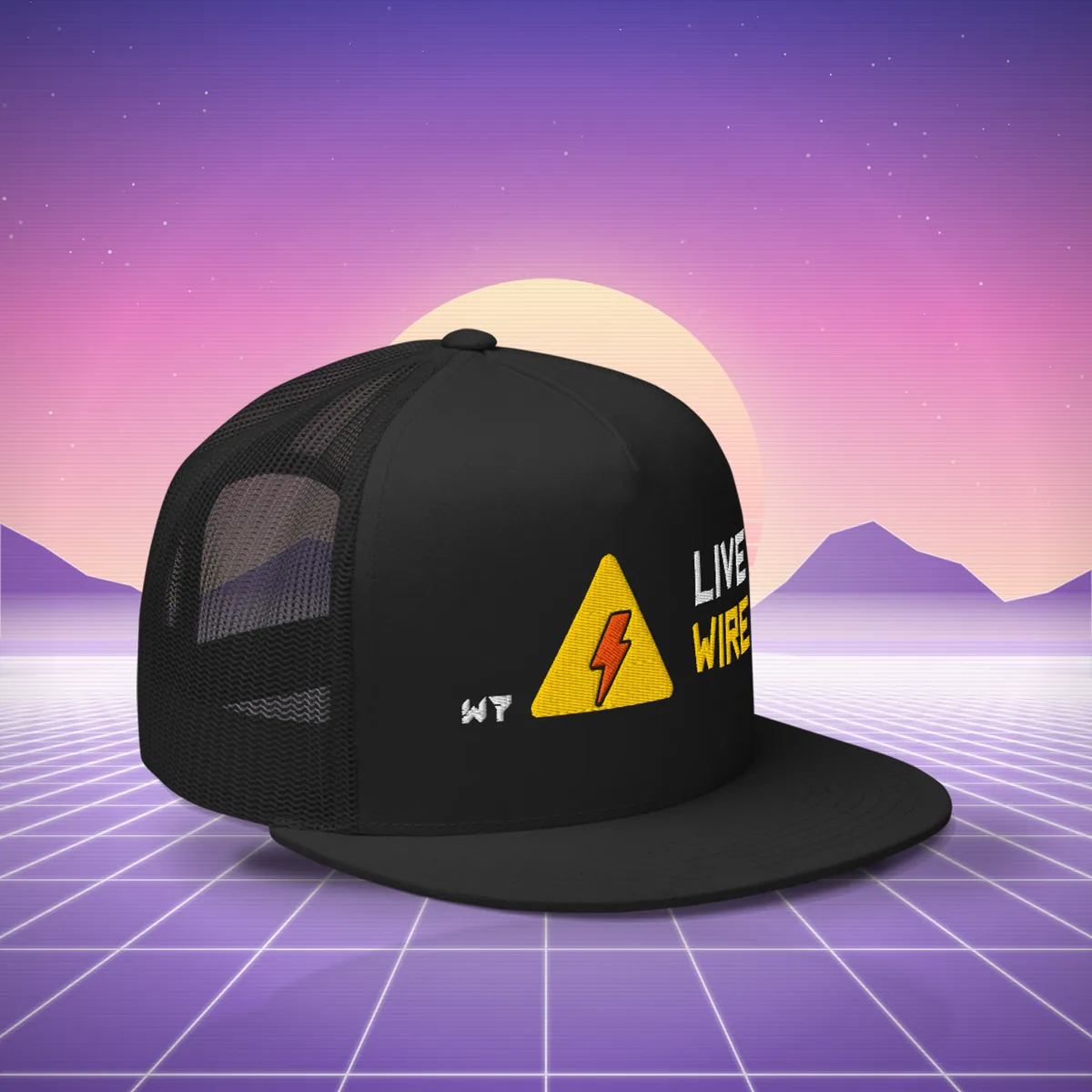 W7 Live Wire Trucker Hat, a styled photo