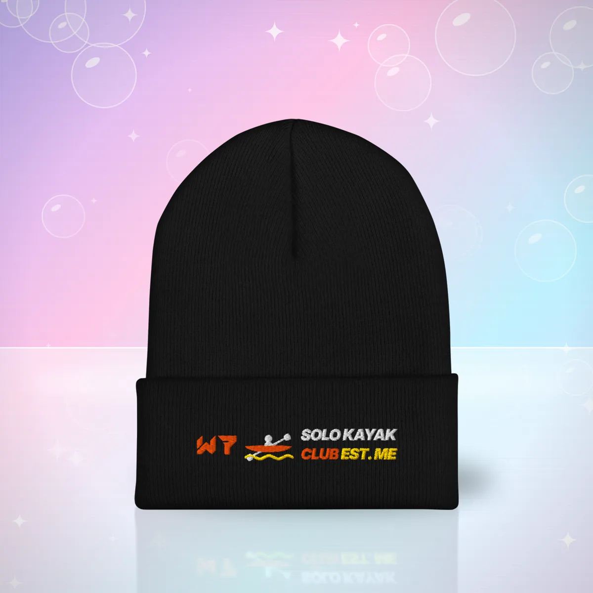 W7 Solo Kayak Club Beanie, a styled photo